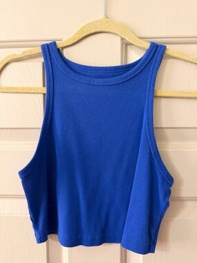 wild fable Ribbed Cropped Tank Top in Royal Blue